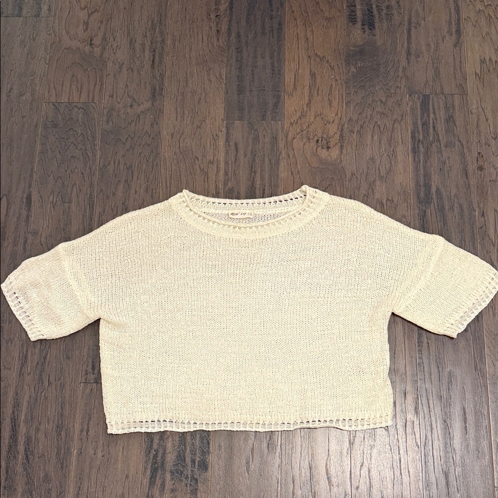 Cream Knit Crop Top